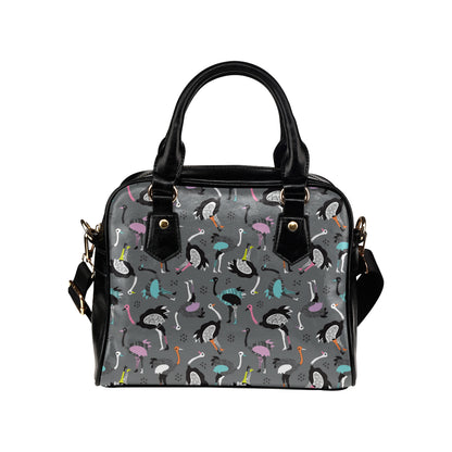 Ostrich Pattern Print Design 01 Shoulder Handbag