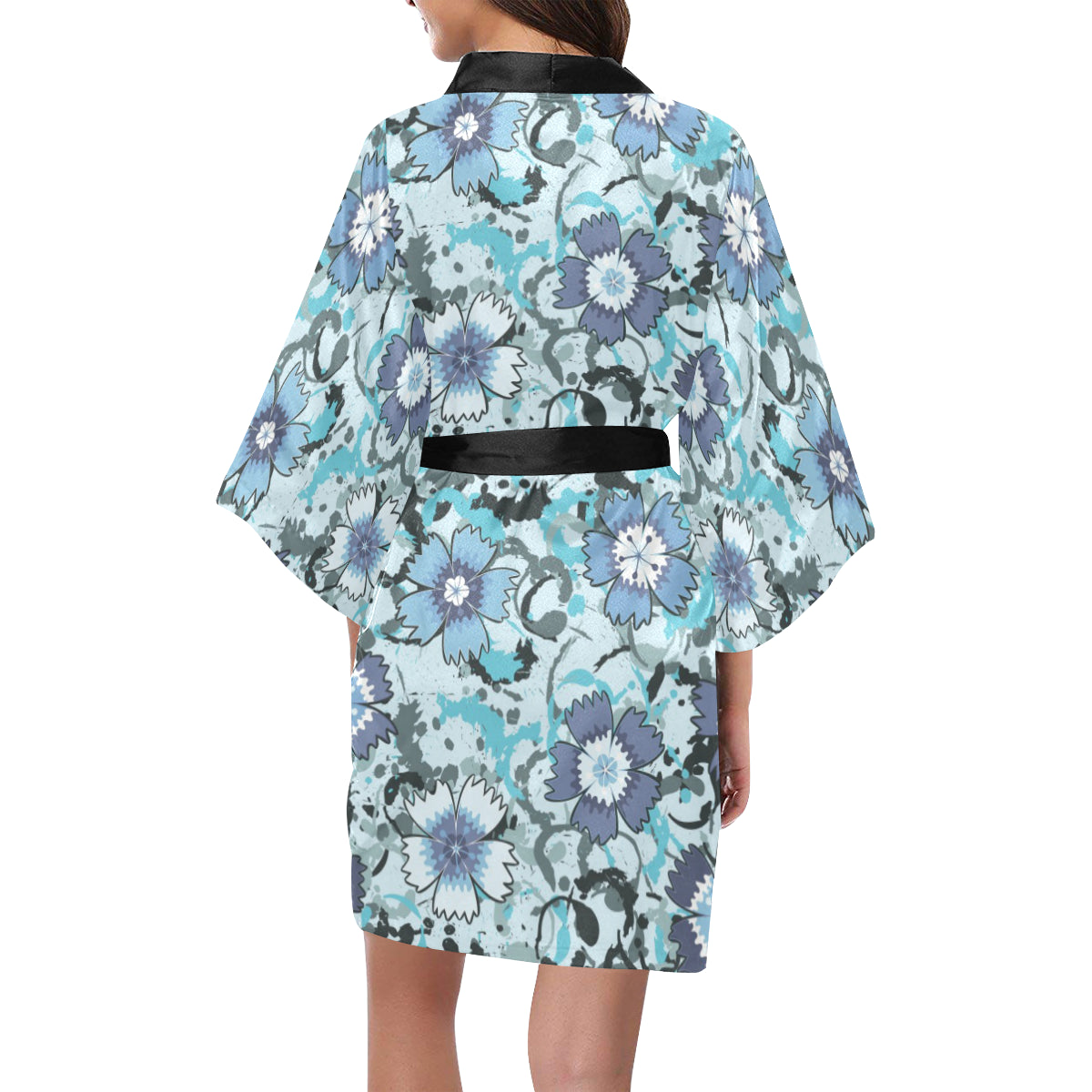 Carnations Pattern Print Design CN04 Women Kimono Robe