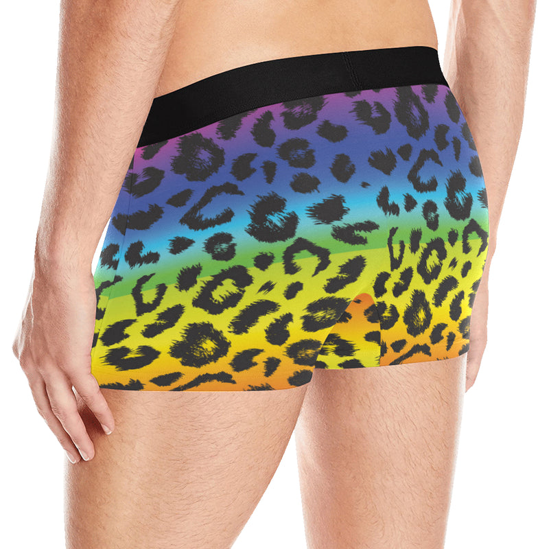 Rainbow Leopard Pattern Print Design A01 Men's Boxer Briefs