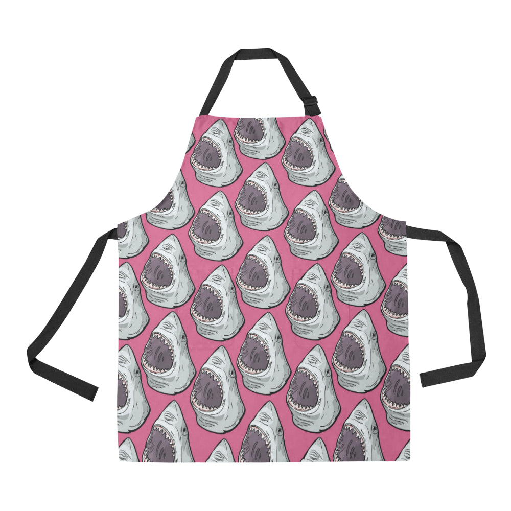 Great White Shark Pattern Print Design 01 Apron with Pocket