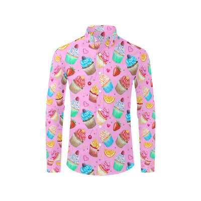 Cupcake Pattern Print Design CP05 Men's Long Sleeve Shirt