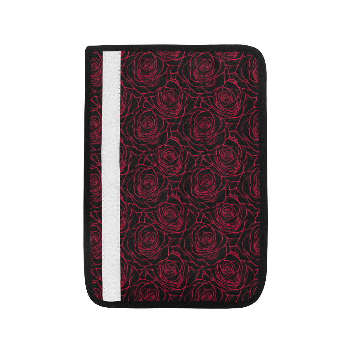 Red Rose Design Print Car Seat Belt Cover