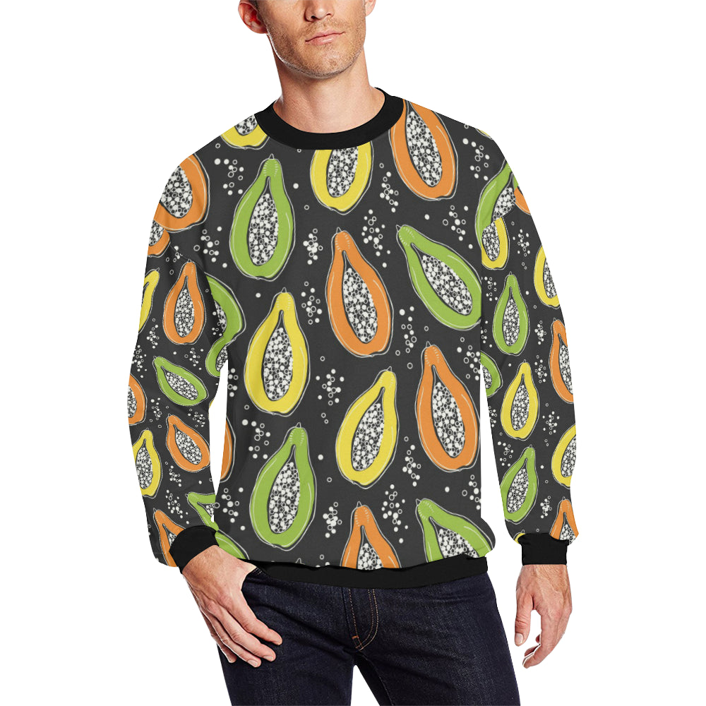Papaya Pattern Print Design PP05 Men Long Sleeve Sweatshirt