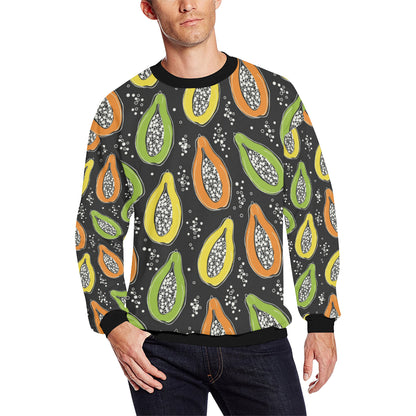 Papaya Pattern Print Design PP05 Men Long Sleeve Sweatshirt
