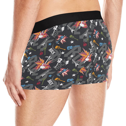 Rock and Roll Pattern Print Design A01 Men's Boxer Briefs
