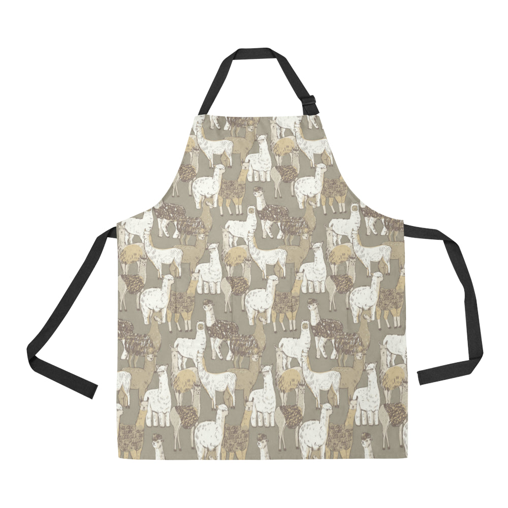 Alpaca Pattern Print Design 01 Apron with Pocket