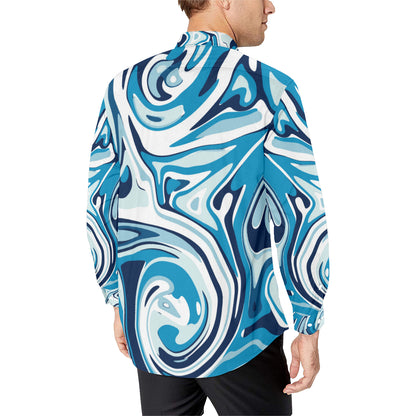 Liquid Pattern Print Design 05 Men's Long Sleeve Shirt