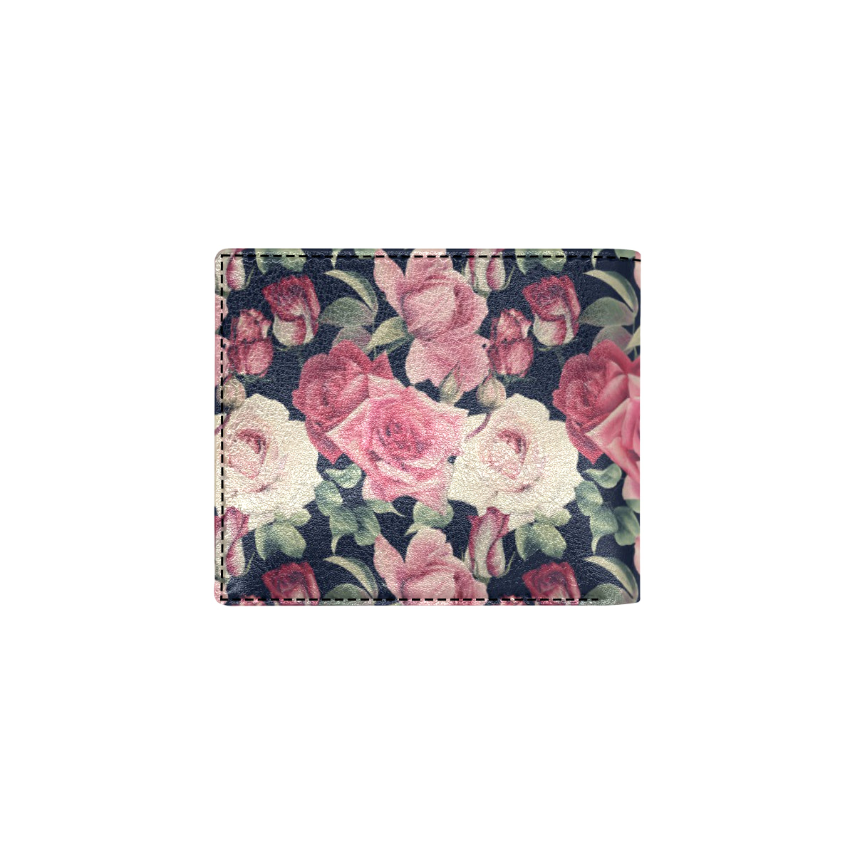Rose Pattern Print Design RO05 Men's ID Card Wallet