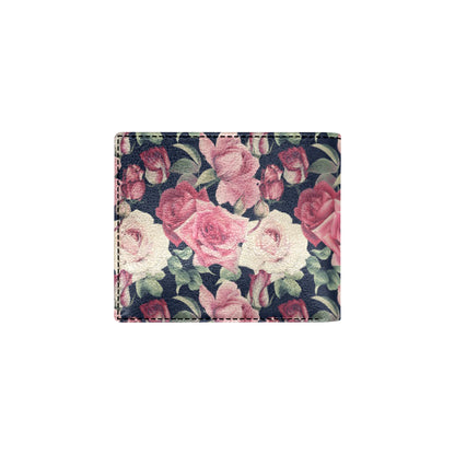 Rose Pattern Print Design RO05 Men's ID Card Wallet