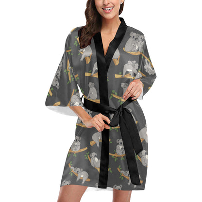 Koala Pattern Print Design 07 Women's Short Kimono