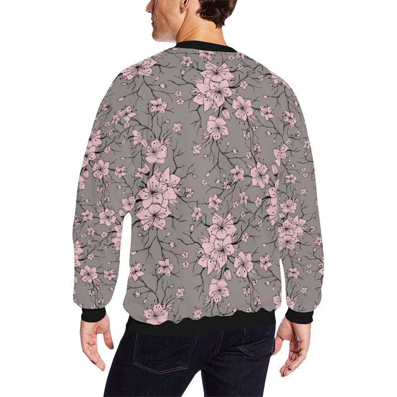 Cherry Blossom Pattern Print Design CB05 Men Long Sleeve Sweatshirt