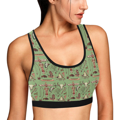 Native Indian Themed Design Print Sports Bra