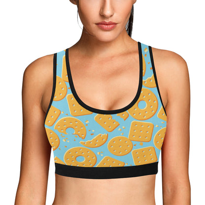 Cracker Pattern Print Design 02 Sports Bra