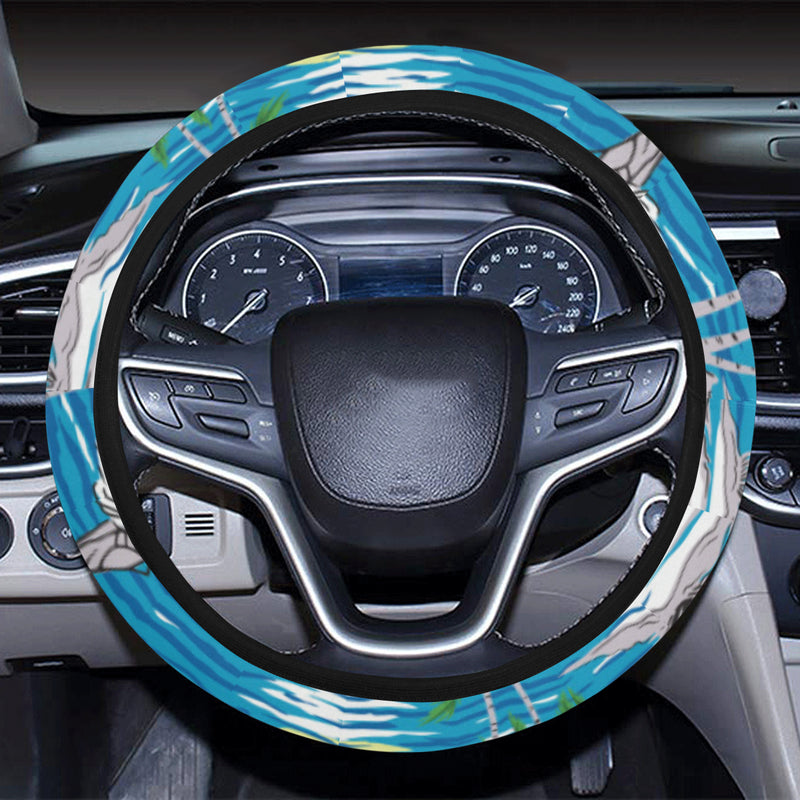 Palm Tree Beach Steering Wheel Cover with Elastic Edge