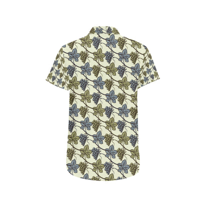 Grape Pattern Print Design GP03 Men's Short Sleeve Button Up Shirt