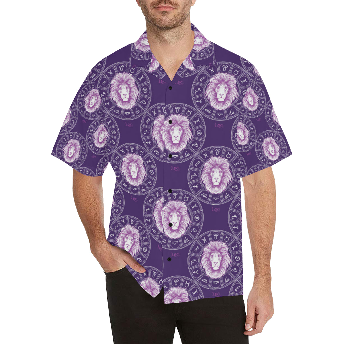Leo Pattern Print Design 04 Men's Hawaiian Shirt