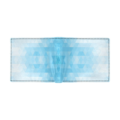 Geometric Blue Pattern Print Design 01 Men's ID Card Wallet