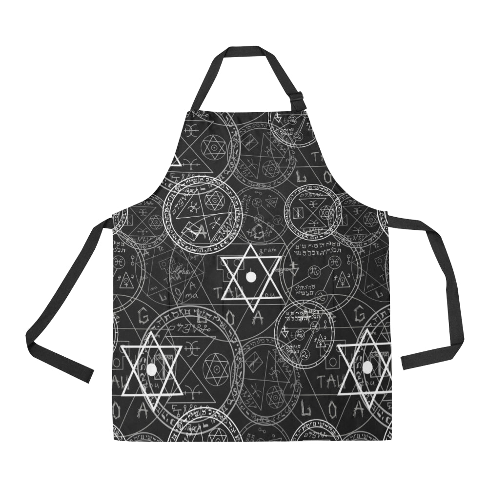 Pentagram Pattern Print Design A01 Apron with Pocket