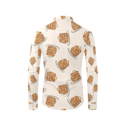 Pancake Pattern Print Design A01 Men's Long Sleeve Shirt