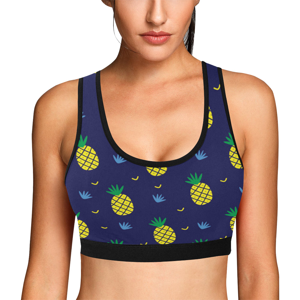Pineapple Pattern Print Design A01 Sports Bra