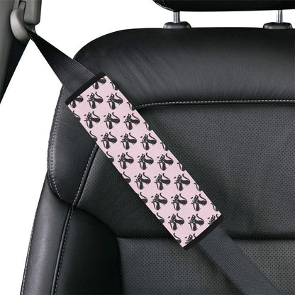 Black Cat Pattern Print Design 01 Car Seat Belt Cover