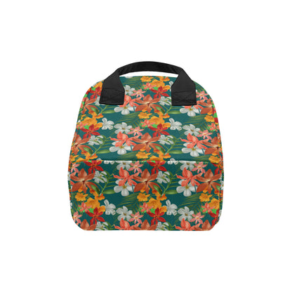 Amaryllis Pattern Print Design AL06 Insulated Lunch Bag