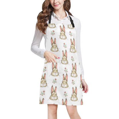 Rabbit Pattern Print Design RB09 Apron with Pocket