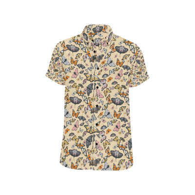 Butterfly Pattern Print Design 04 Men's Short Sleeve Button Up Shirt