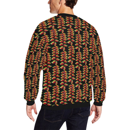 Heliconia Pattern Print Design HL05 Men Long Sleeve Sweatshirt