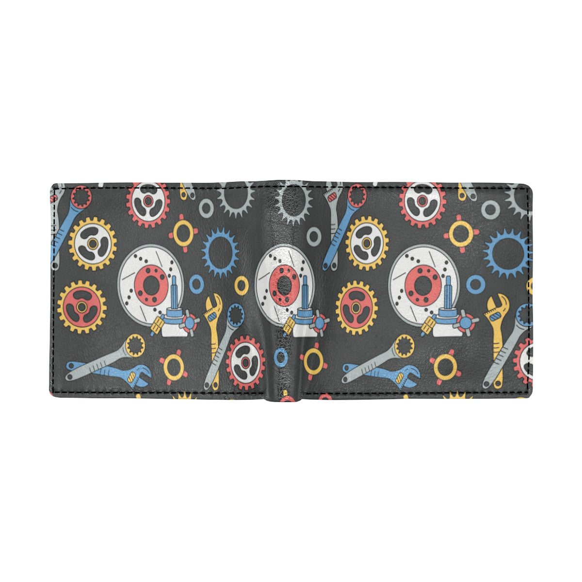 Mechanic Pattern Print Design 01 Men's ID Card Wallet