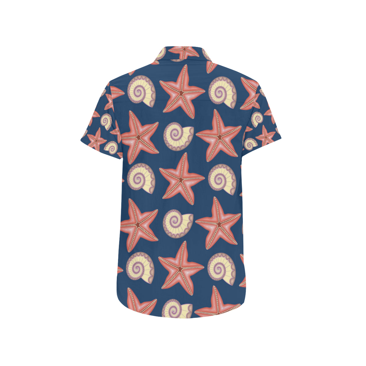 Starfish Pattern Print Design 03 Men's Short Sleeve Button Up Shirt