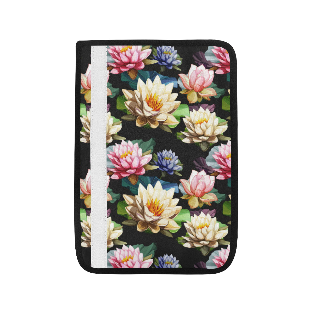 Water Lily Pattern Print Design WL02 Car Seat Belt Cover