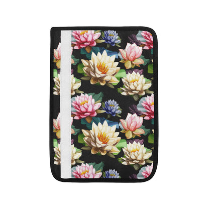 Water Lily Pattern Print Design WL02 Car Seat Belt Cover