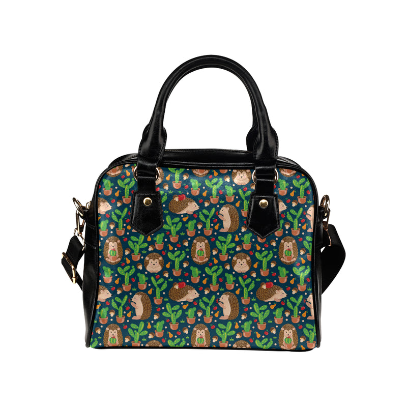 Hedgehog Cactus Pattern Print Design 04 Shoulder Handbag