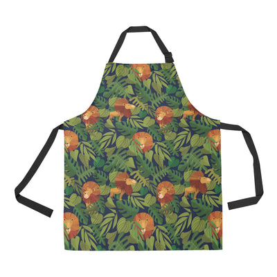 Lion Jungle Pattern Print Design 05 Apron with Pocket