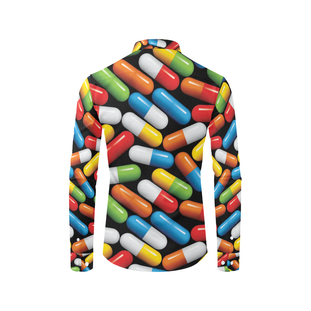 Pill Pattern Print Design A02 Men's Long Sleeve Shirt