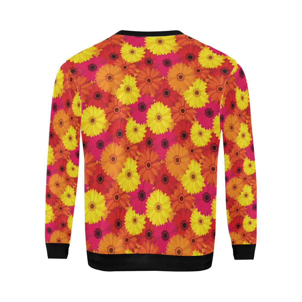 Gerberas Pattern Print Design GB05 Men Long Sleeve Sweatshirt