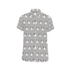 Bull Terrier Head Print Pattern Men's Short Sleeve Button Up Shirt