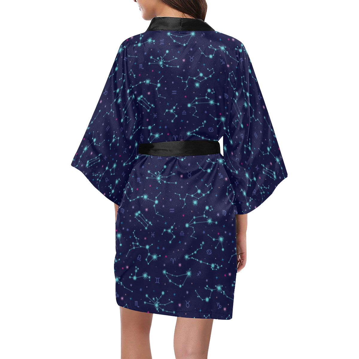 Constellation Pattern Print Design 01 Women's Short Kimono