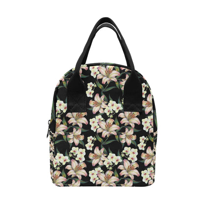 Lily Pattern Print Design LY03 Insulated Lunch Bag