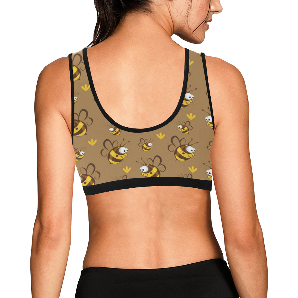 Bee Pattern Print Design BEE09 Sports Bra
