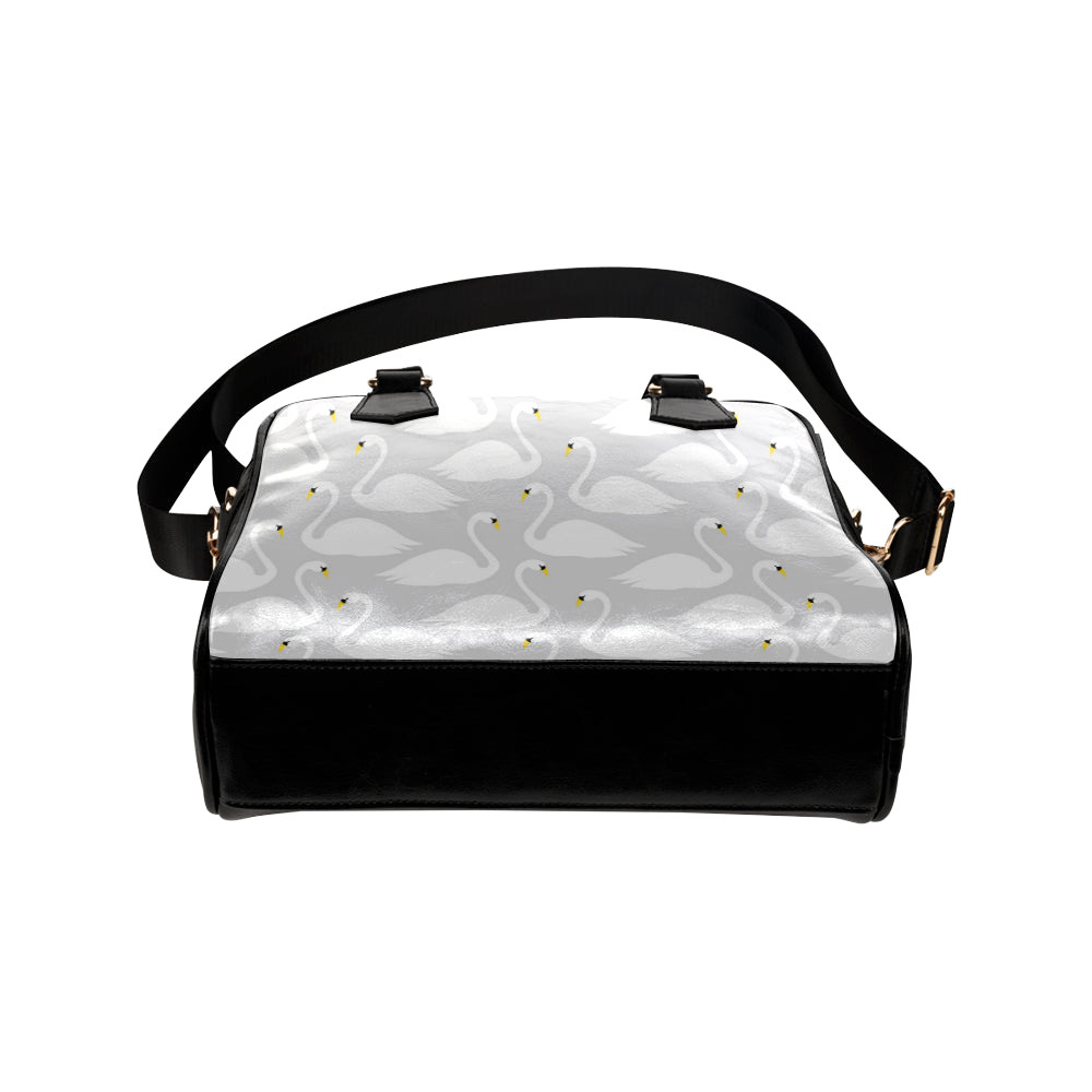 Swan Pattern Print Design 02 Shoulder Handbag