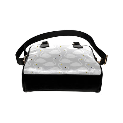 Swan Pattern Print Design 02 Shoulder Handbag