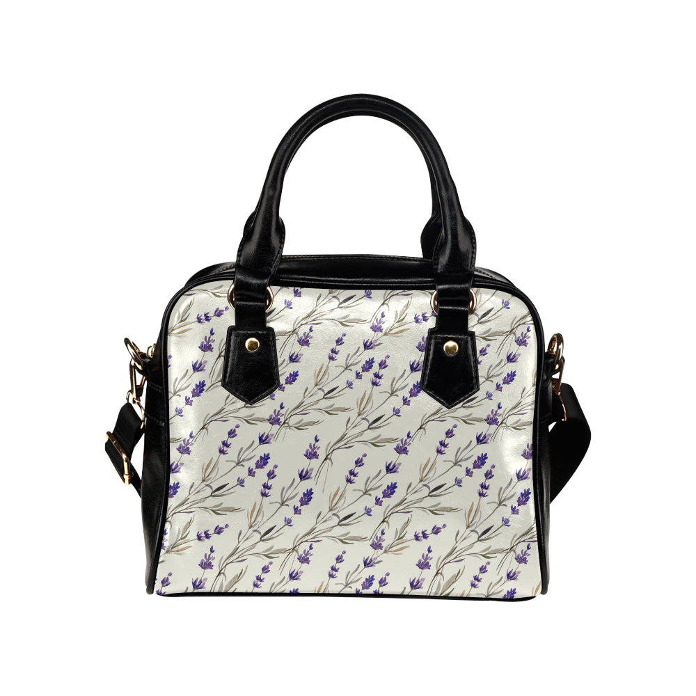 Lavender Pattern Print Design 01 Shoulder Handbag