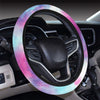 Tie Dye Blue Pink Steering Wheel Cover with Elastic Edge