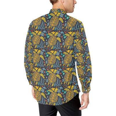 Sea Turtle Pattern Print Design T03 Men's Long Sleeve Shirt