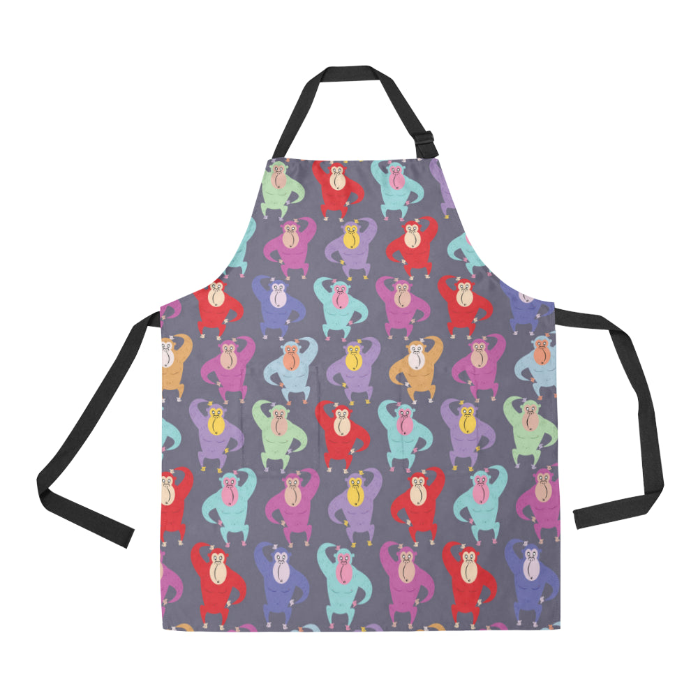 Chimpanzee Pattern Print Design 03 Apron with Pocket