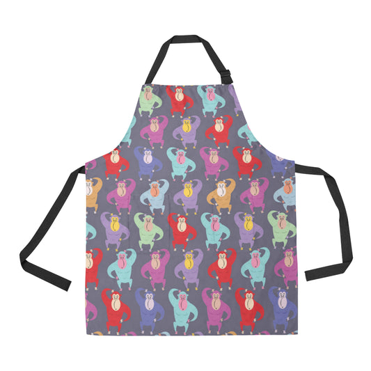 Chimpanzee Pattern Print Design 03 Apron with Pocket