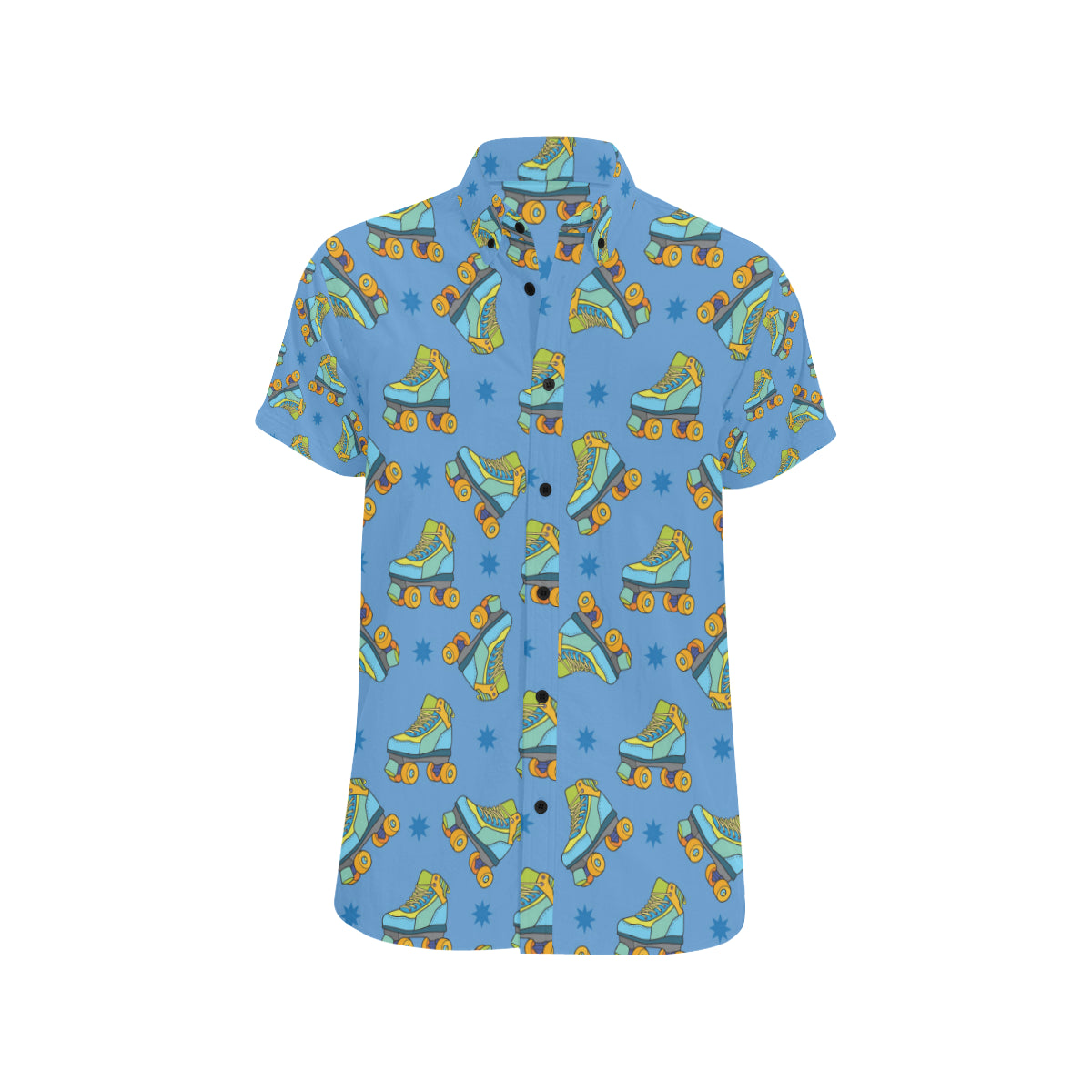 Roller skate Pattern Print Design A04 Men's Short Sleeve Button Up Shirt