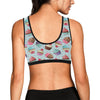 Cupcakes Fancy Heart Print Pattern Sports Bra